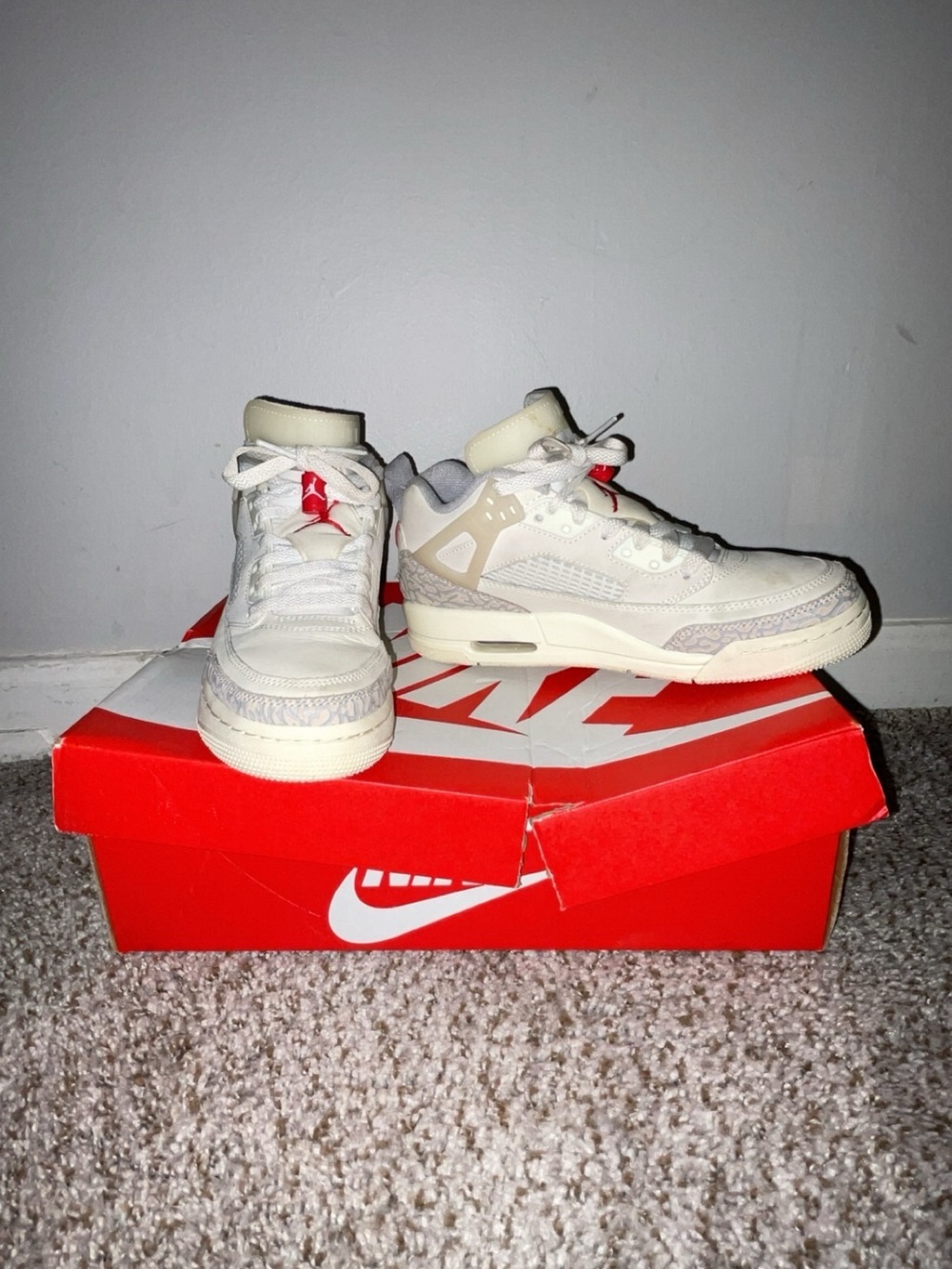 Nike Kids Cream/White Retro-Style Sneakers